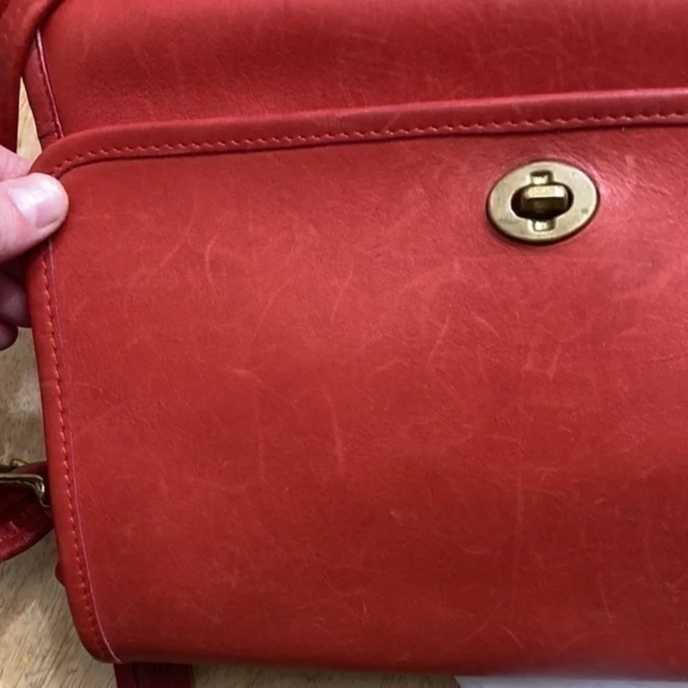 Coach vintage red leather NYC new York city spectator bag 9795 RARE